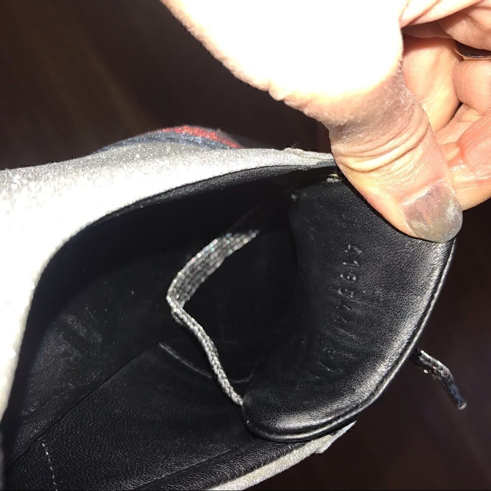 Gucci web silver sneakers size 7.5 - Picture 8 of 13